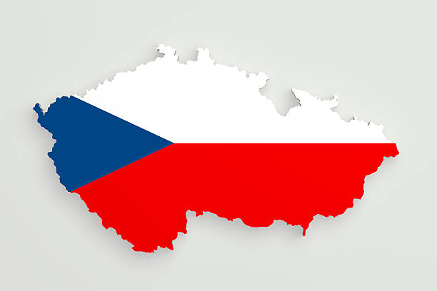 istock Silhouette of Czech Rep. map with flag 523473530