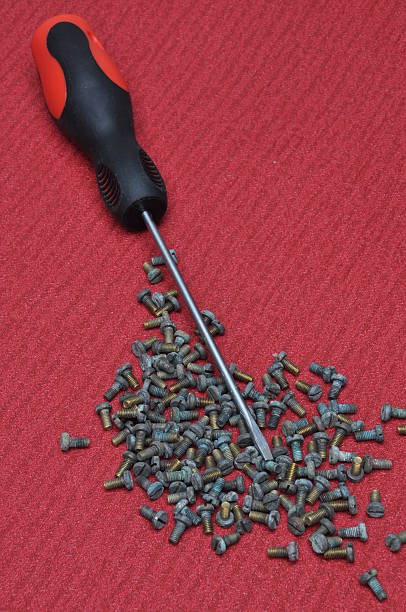 istock Group of bolt with a screwdriver 523473539
