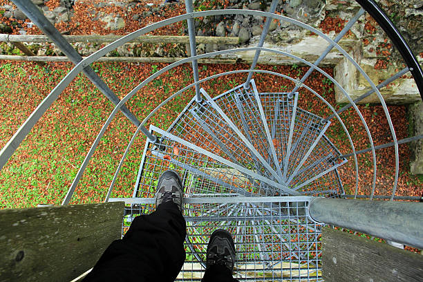 Fear of heights on a spiral staircase