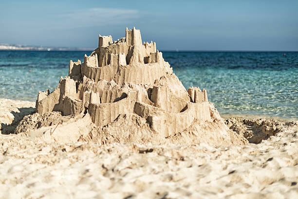 istock Huge sandcastle on the beach 523473969