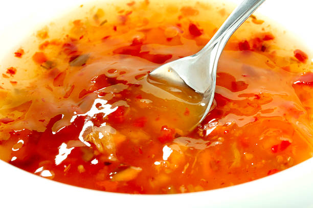 istock spoon with Chinese  ginger sauce close-up 523474209