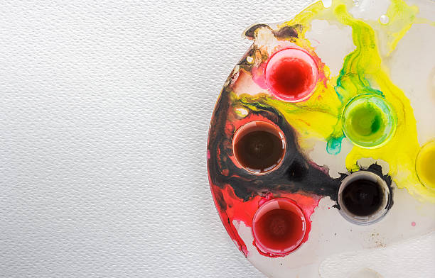 istock Colorful palette on Drawing paper background  with texture. 523474259