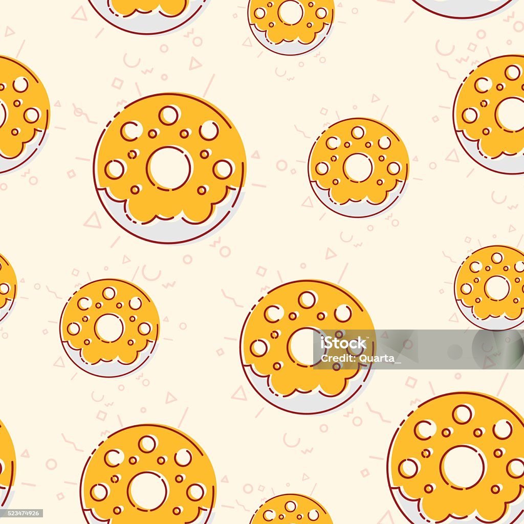 Donut Line Pattern Lines Sweets Donut Seamless Pattern Stock Illustration - Download Image ...