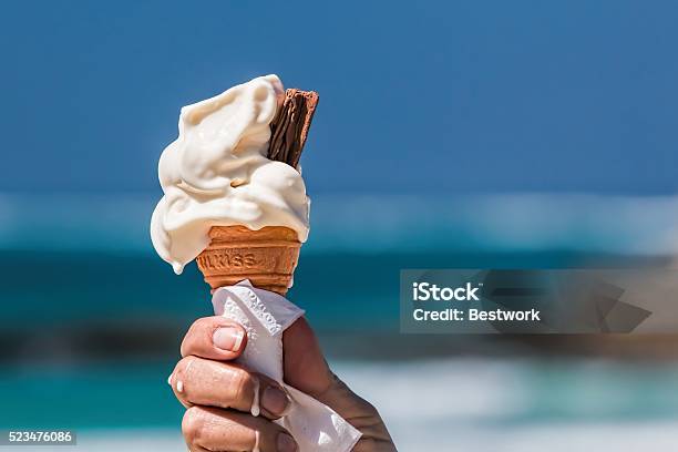 Ice Cream Stock Photo - Download Image Now - Ice Cream, Melting, Beach