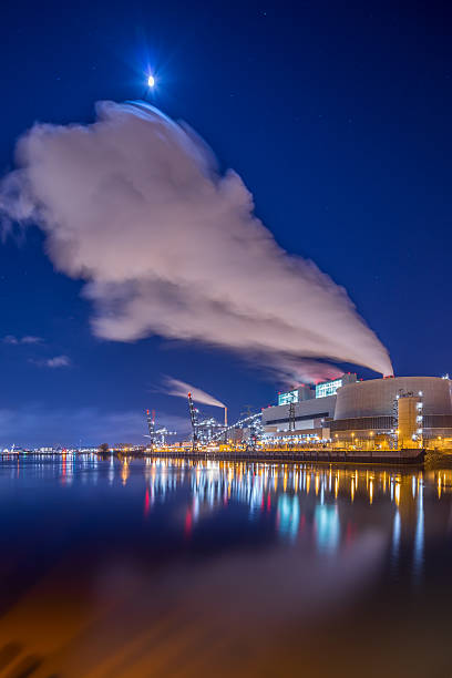 central elétrica de energia industrie - industrie imagens e fotografias de stock