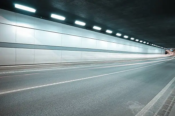 Photo of City road tunnel of night scene