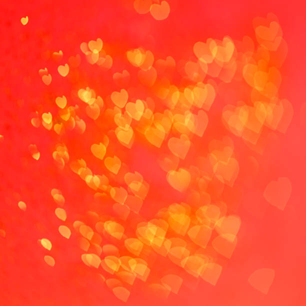 istock Valentine red background with hearts and bokeh 523476909