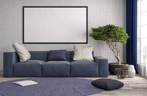 istock mock up poster frame in interior background. 3D Illustration 523478010