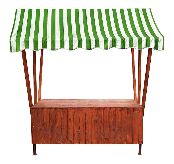 Market stall with awning This is an empty stand with awning. market stall stock pictures, royalty-free photos & images