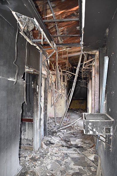 istock Fire Damaged Burnt Out Building 523483008