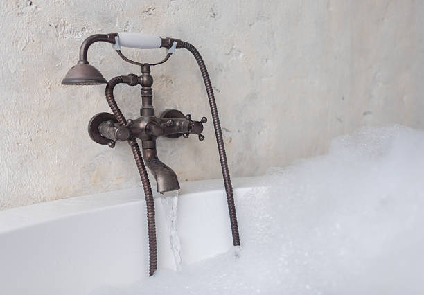 istock bathtub with vintage style faucet 523486474