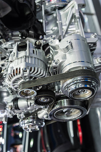 Close up of car engine stock photo