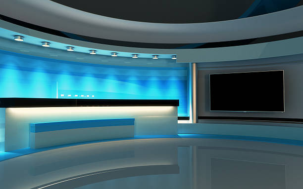 Tv Studio. News studio. The perfect backdrop for any green screen or chroma key video or photo production. stage set design stock pictures, royalty-free photos & images