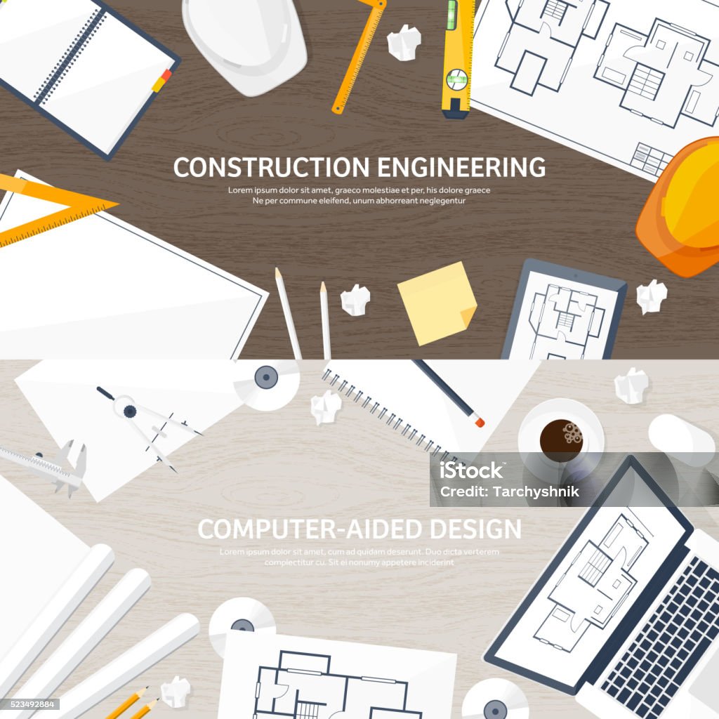 Drawn Building Computer Vector Illustration Engineering And Architecture Computer Drawing ...