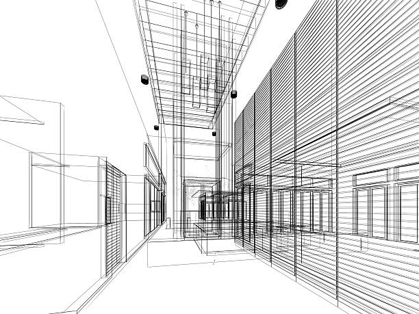 istock sketch design of interior hall 523492942