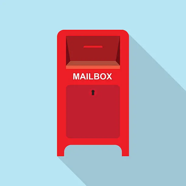 Vector illustration of Red Street Postbox.