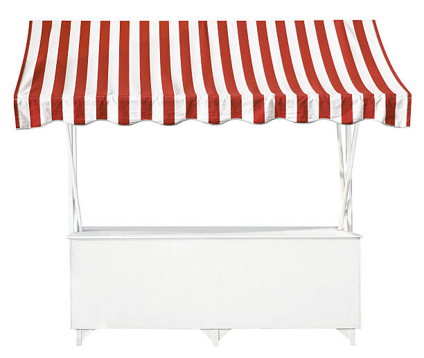 Market stall with awning stock photo