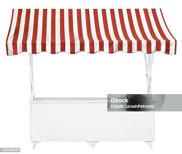 Market Stall With Awning Stock Photo - Download Image Now - Awning, Red, Store