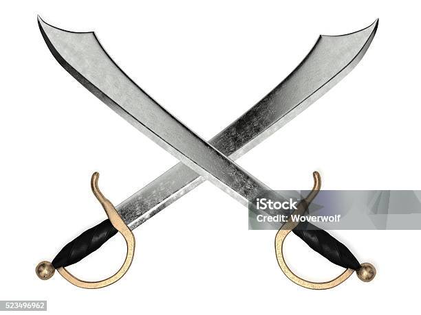 Double Cutlass Stock Photo - Download Image Now - Pirate - Criminal, Sword, Cutlass