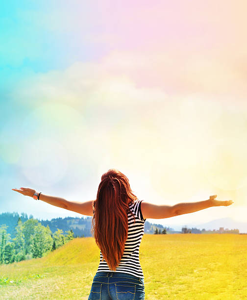 istock Happy girl in the meadow 523497396