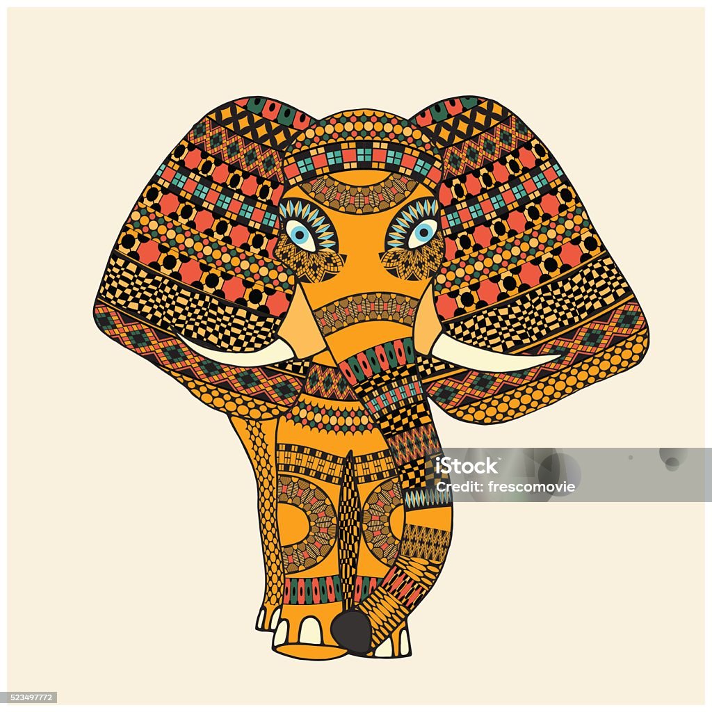 Greeting Beautiful Elephant Beautiful Elephant. Animal made in vector Isolated Animal stock vector