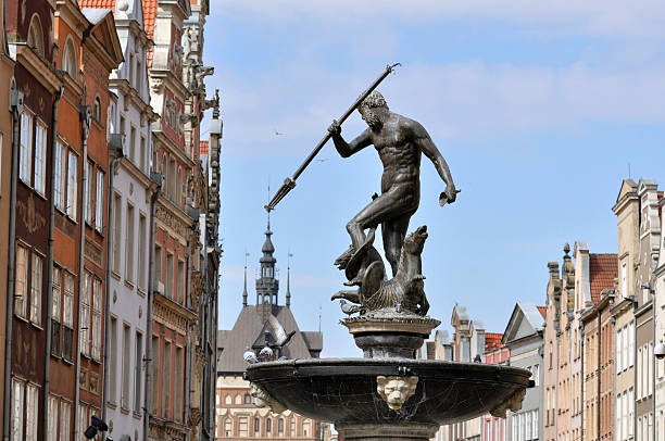 Fountain of the Neptune in old town of Gdansk Fountain of the Neptune in old town of Gdansk gdansk city stock pictures, royalty-free photos & images