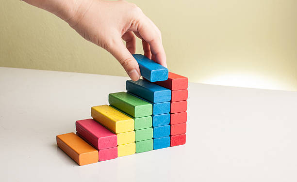 istock graph from block wood with hand and money concept 523499986