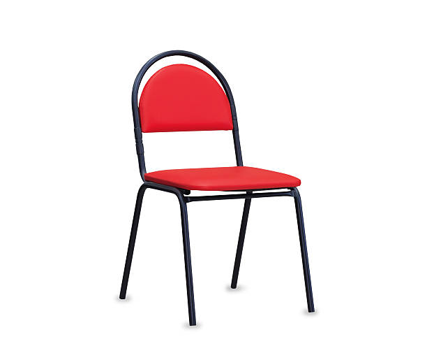 istock The office chair from red leather. Isolated 523511497