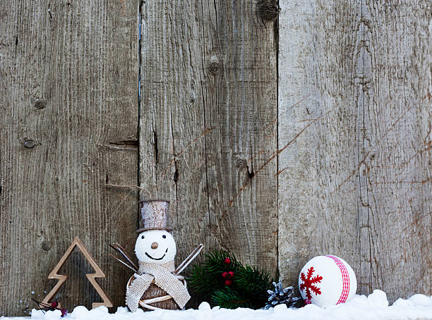 istock Christmas decorations on rustic wooden background 523513297