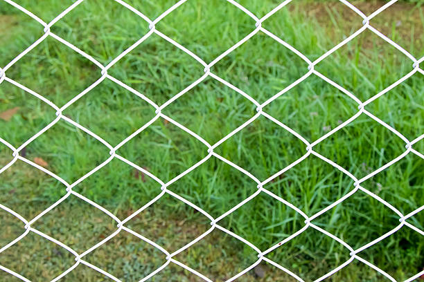 istock Steel net fence with blur background 523513415