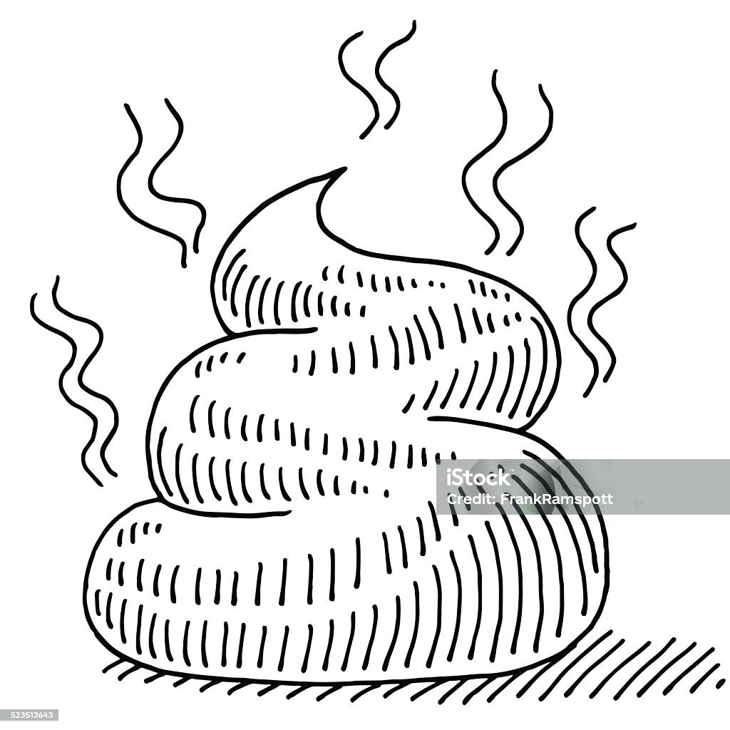Cartoon Pile Of Shit Smelling Drawing Hand-drawn vector drawing of a Pile Of Shit with Cartoon Smelling Lines. Black-and-White sketch on a transparent background (.eps-file). Included files are EPS (v10) and Hi-Res JPG. Black And White stock vector