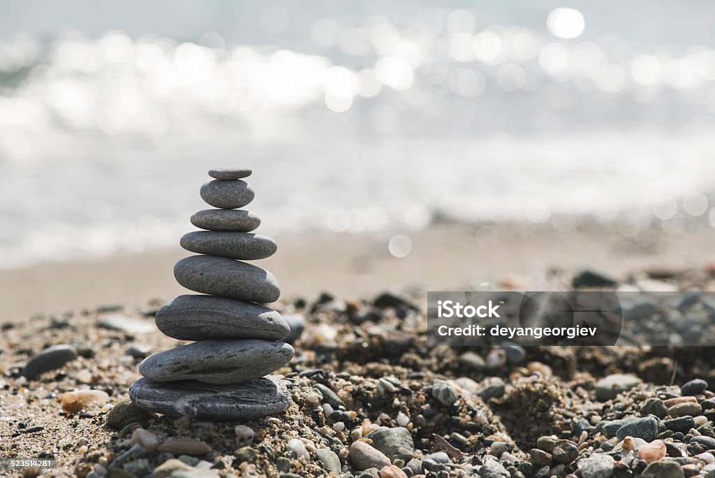 Stacked sea stones Abstract Stock Photo