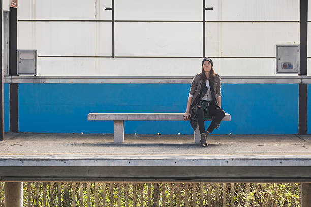 istock Pretty girl posing in a metro station 523516565