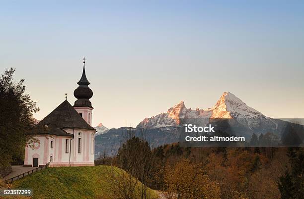 Wallfahrtskirche Mariagern Und Watzmann Mountain Stockfoto und mehr Bilder von Alpen - Alpen, Baum, Bayern