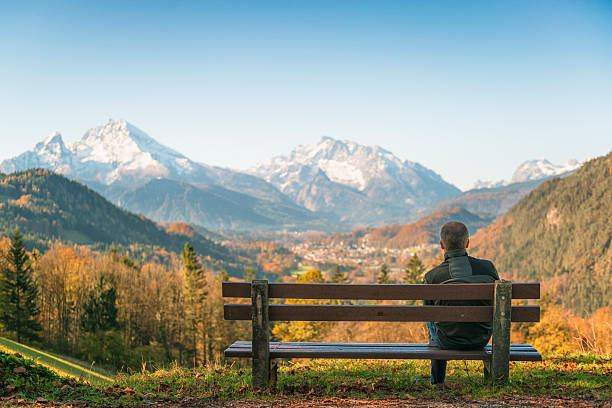 Watzmann Berchtesgaden la ciudad y a las montañas - foto de stock