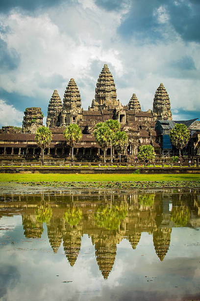 Angkor Wat Temple in Cambodia stock photo