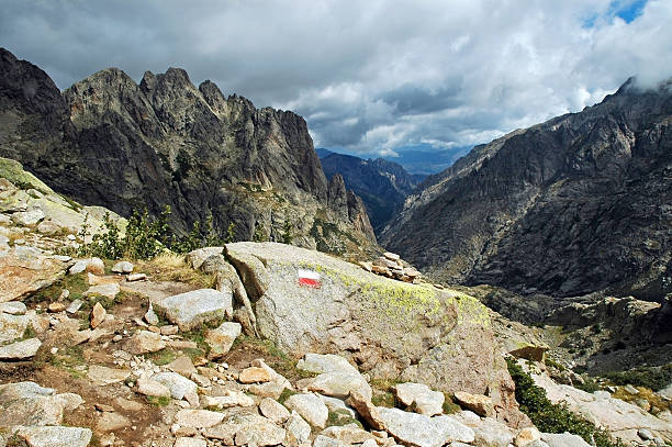 Grand Randonee (GR20) hiking trail, Corsica inland mountains