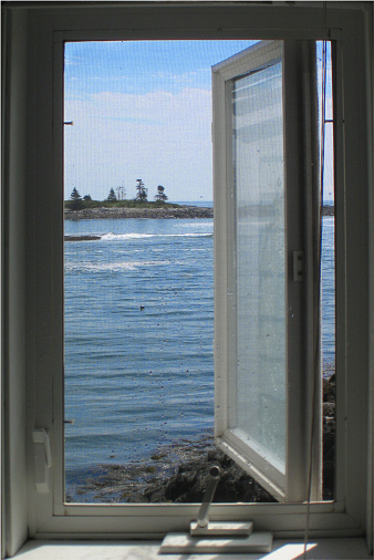 Window overlooking the bay.