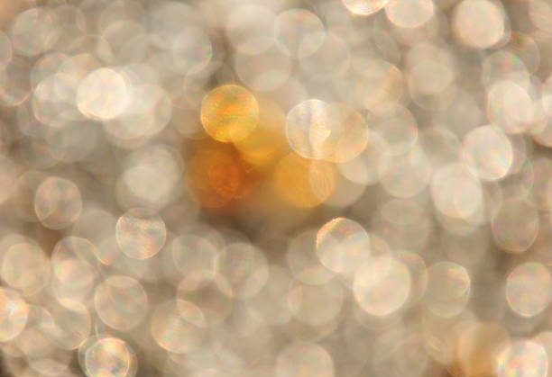 Branco prata e ouro abstrato luzes de bokeh - fotografia de stock