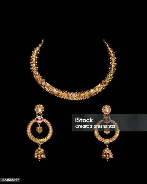 Close Up Of Diamond Necklace With Ear Rings Stock Photo - Download Image Now - Diamond - Gemstone, Fashion, Gemstone