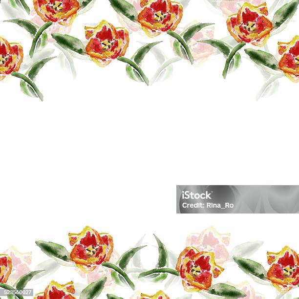 Seamless Floral Pattern With Tulips Stock Photo - Download Image Now - Abstract, Art, Art And Craft