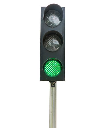 Traffic lights isolated on white background