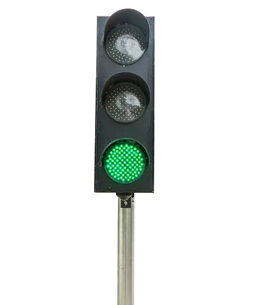 Photo of Traffic lights isolated on white background