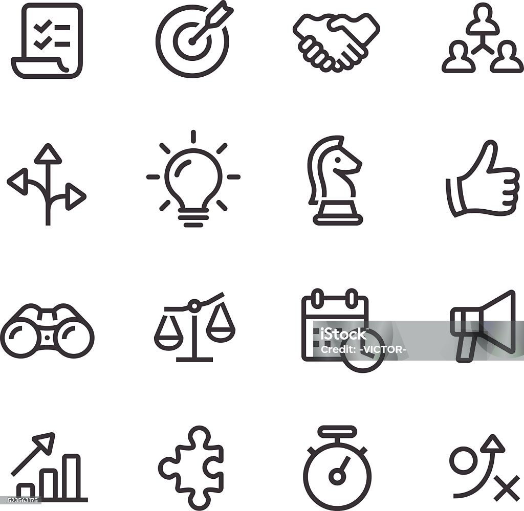 Strategy and Business Icons - Line Series View All: Thumbs Up stock vector