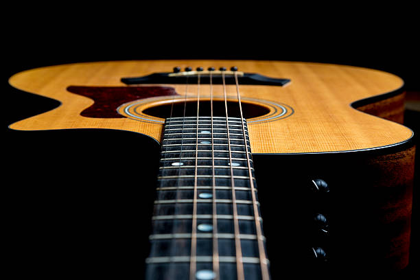 istock Acoustic guitar neck and body 523564513