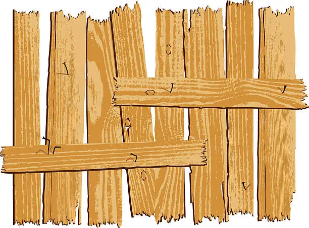 Vector illustration of wooden fence