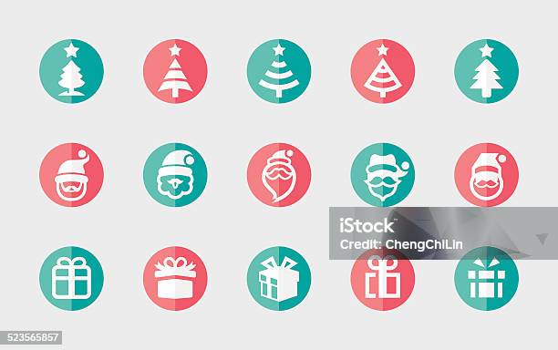 Xmas Icons Flat Series Stock Illustration - Download Image Now - Beard, Christmas, Christmas Decoration