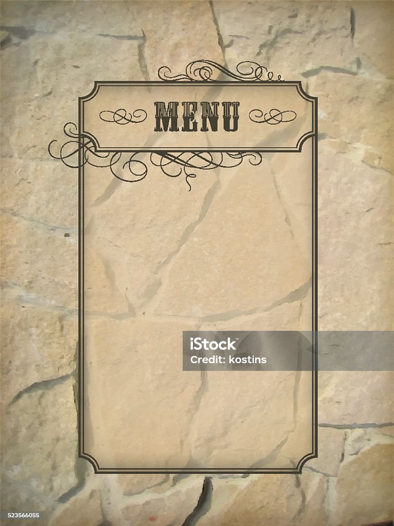 Welsh Menu Frame Vintage Menu Frame Stone Wall Stock Illustration - Download Image Now ...