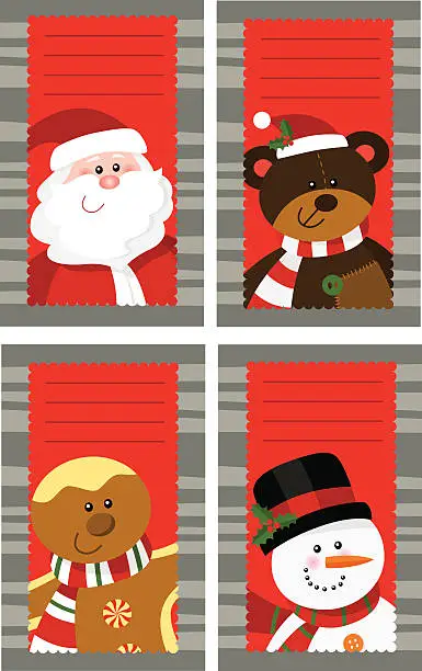 Vector illustration of Four Christmas cards 4