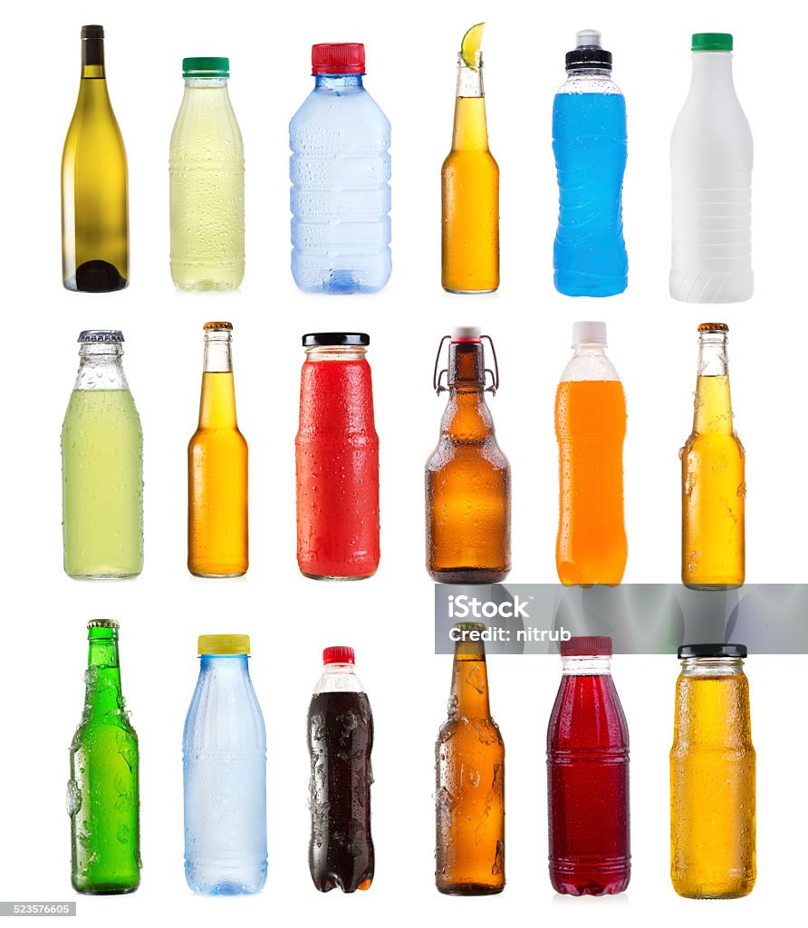 set of various bottles set of various bottles isolated on white background Bottle Stock Photo